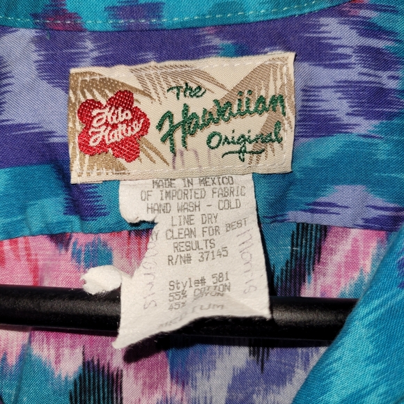 🌺 Hilo Hattie Hawaiian Print Men's Button Down Notch Collar Shirt Floral Print - Picture 6 of 7
